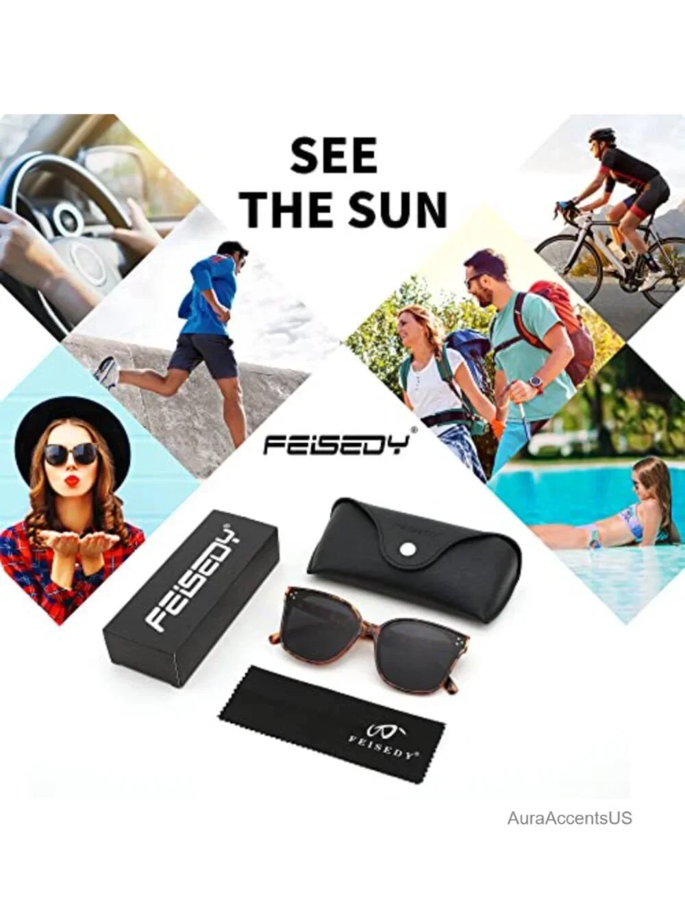 Oversized Polarized Sunglasses UV400 Square Fashion Outdoor Daily